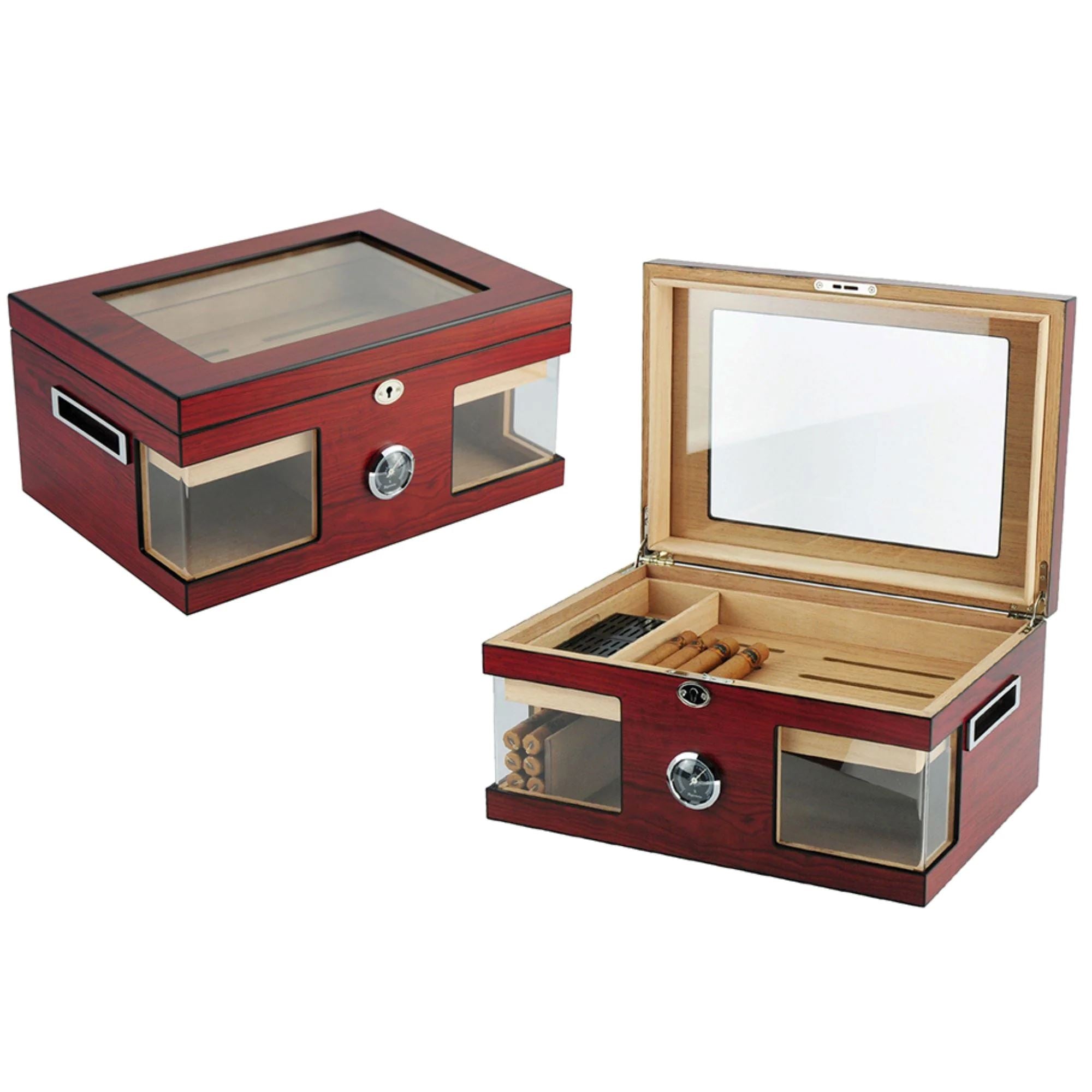 Seconds - 120 CT Brown Cigar Humidor Spanish Cedar Box for Cigars Seconds Clinks 