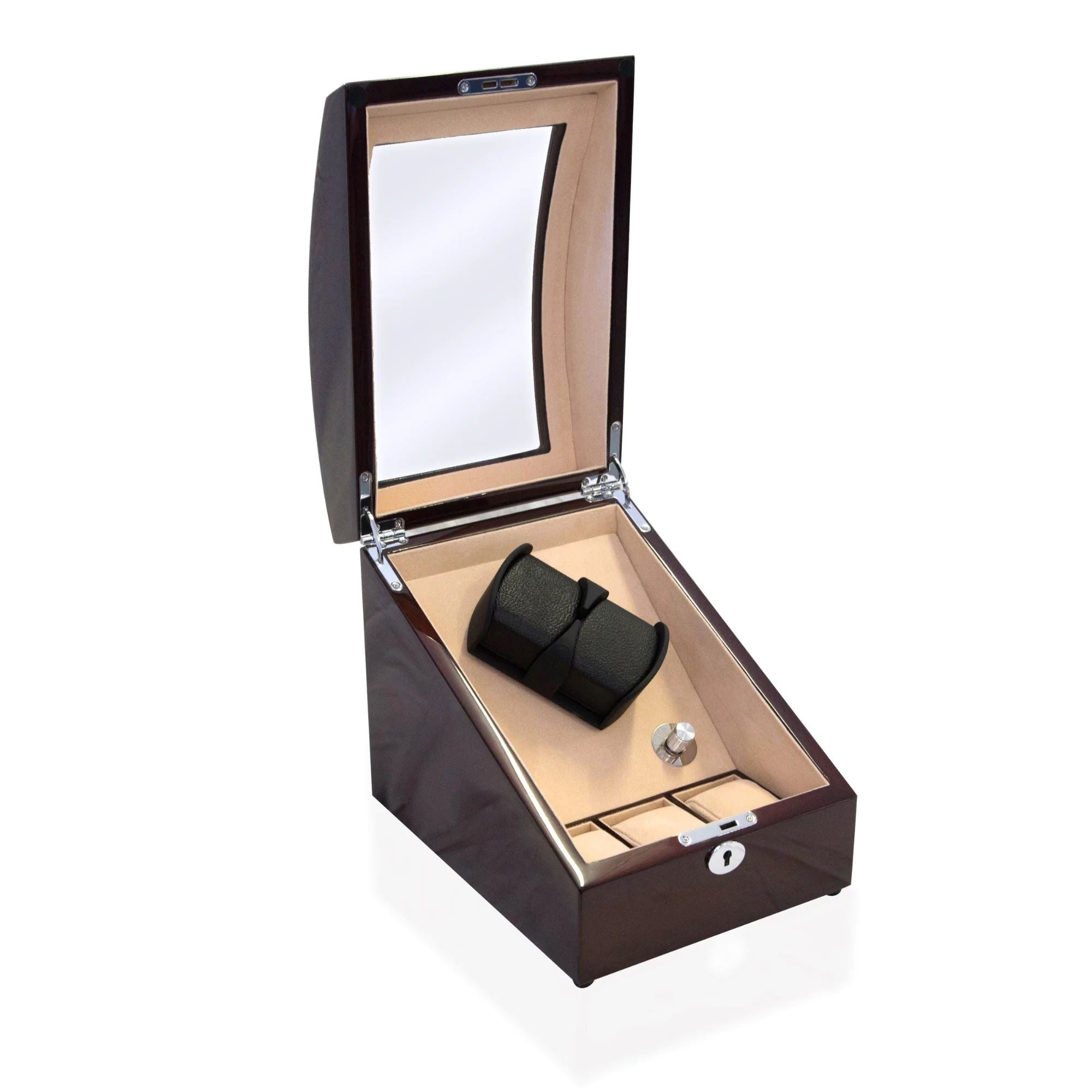 Seconds - Avoca Watch Winder Box for 2 + 3 watches in Mahogany (b) Seconds Clinks 
