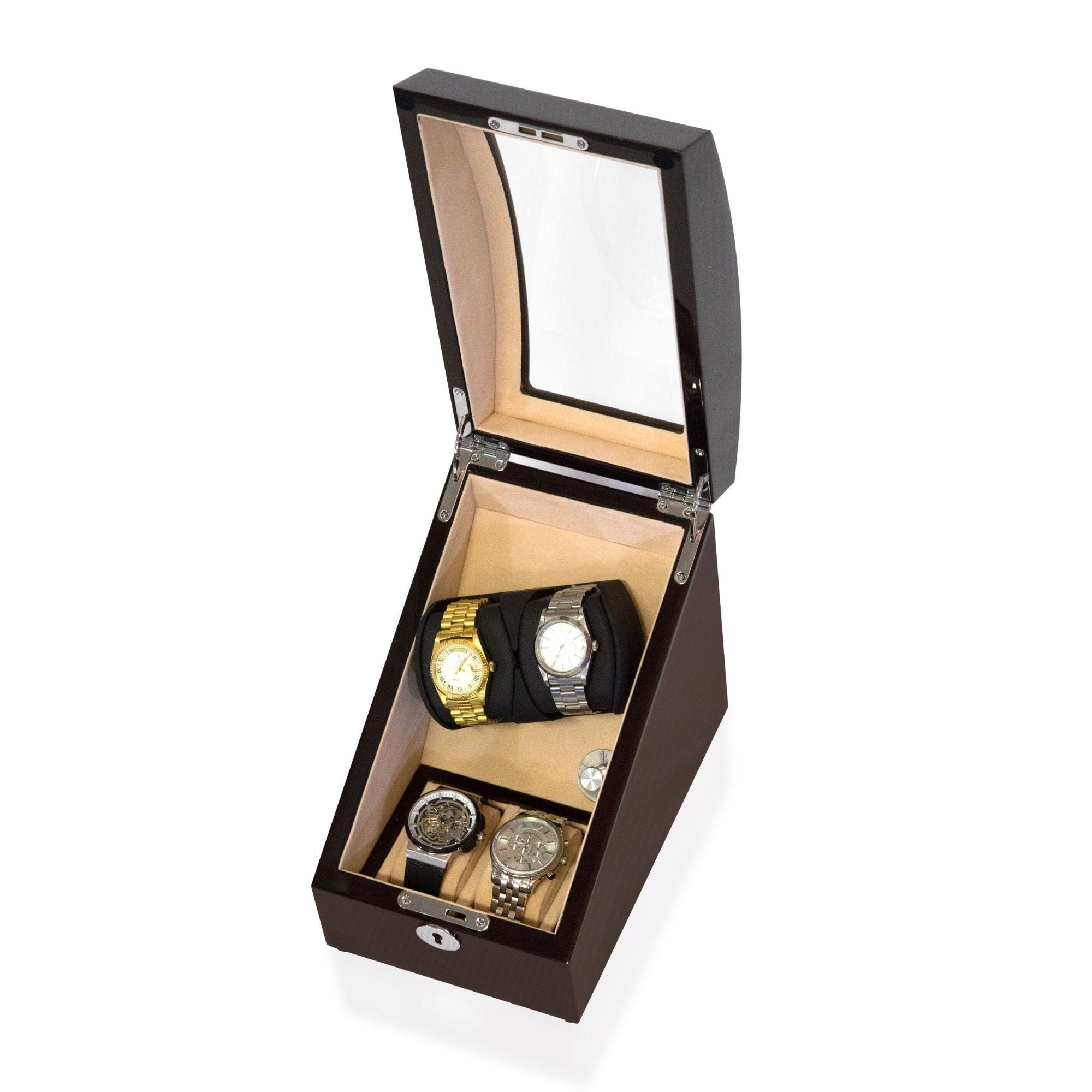 Seconds - Avoca Watch Winder Box for 2 + 2 Watches in Mahogany (c) Seconds Clinks 
