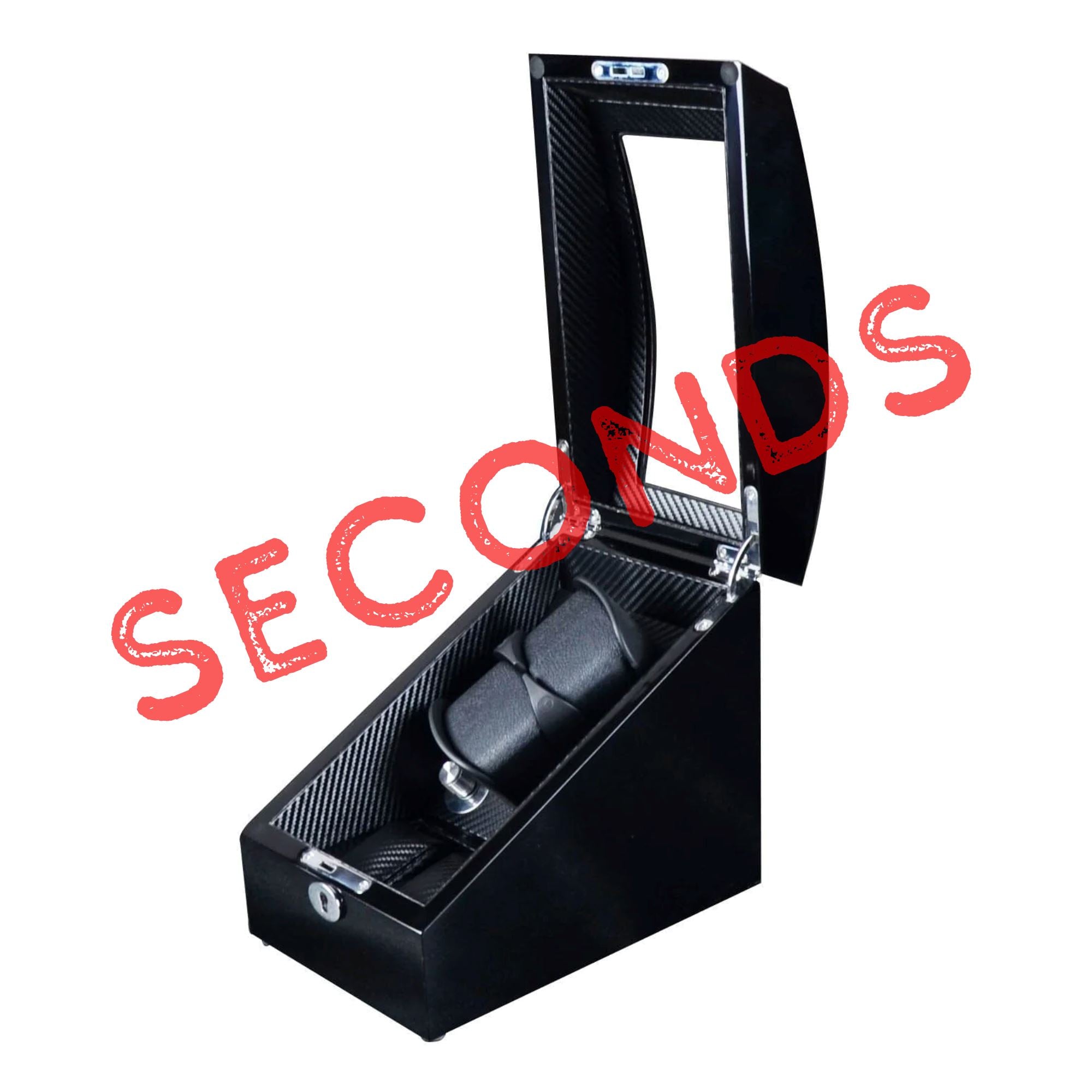 Seconds - Avoca Watch Winder Box for 2 + 2 Watches in Black Seconds Clinks 