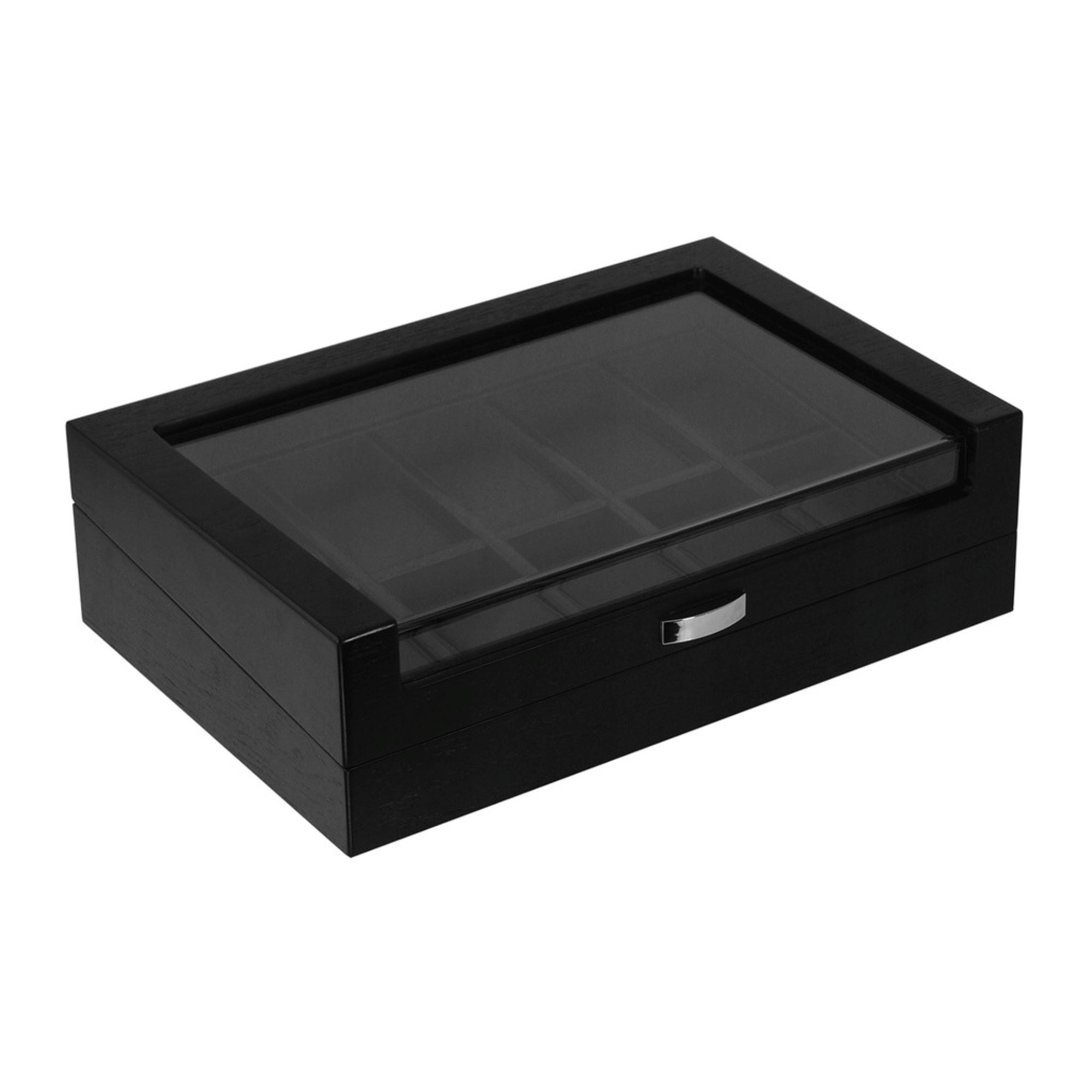 Seconds - Black Wooden Watch Box for 10 Watches (a)