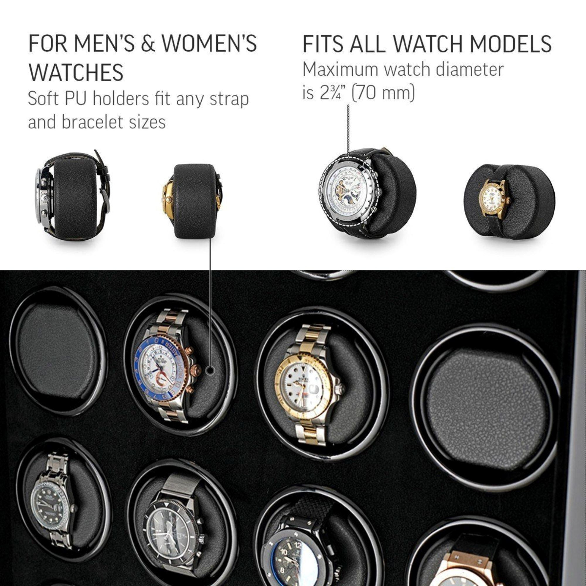 Seconds - Sydney Watch Winder for 24 Watches in Black