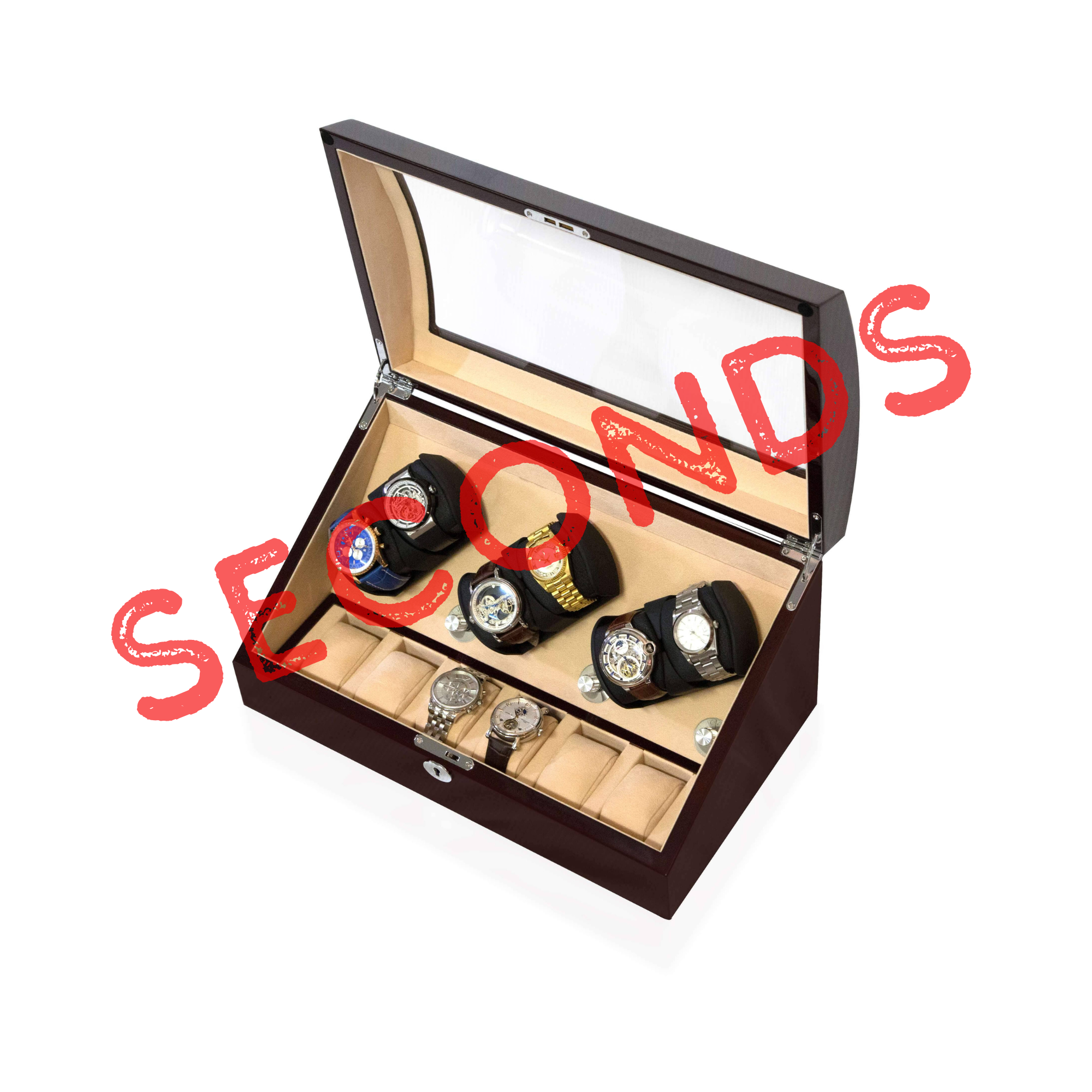 Seconds - Avoca Watch Winder Box 6 + 6 Watches in Mahogany (G)