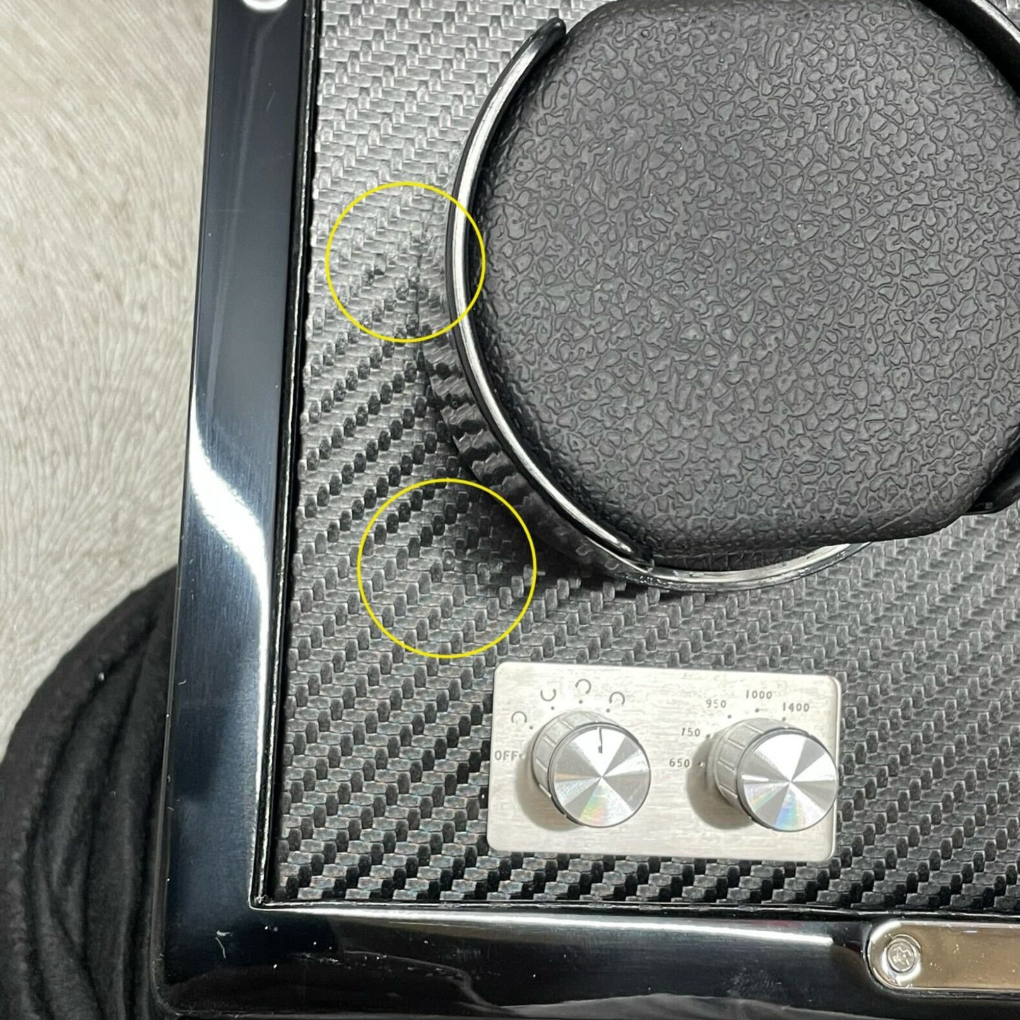 Seconds - Waratah Black Carbon Fibre Watch Winder Box for 2 Watches (K)