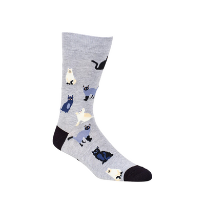 Mens Cats Bamboo Sock