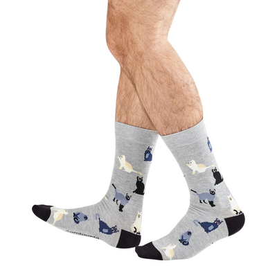 Mens Cats Bamboo Sock