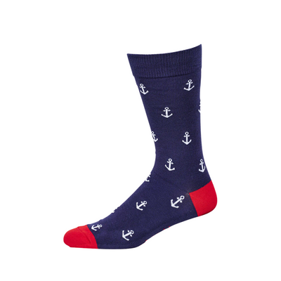 Mens Anchors Bamboo Sock