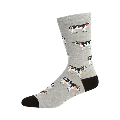 Mens Daisy Cow Sock Grey