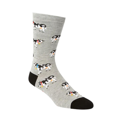 Mens Daisy Cow Sock Grey