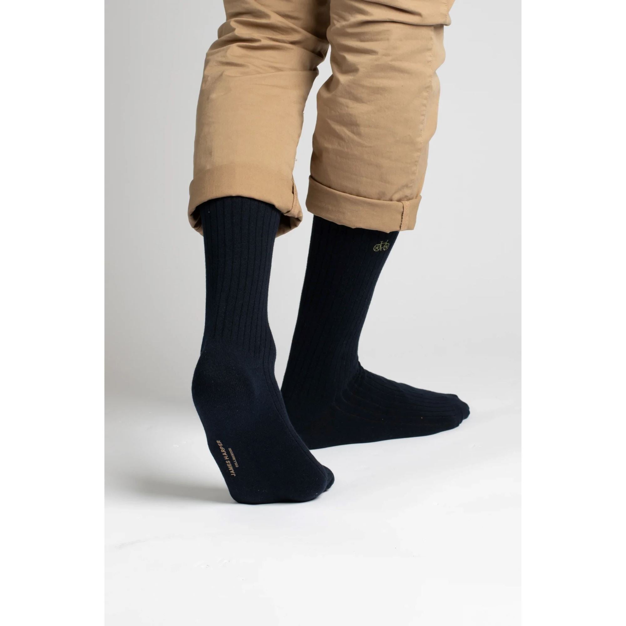 Navy Ribbed Socks Socks Clinks 