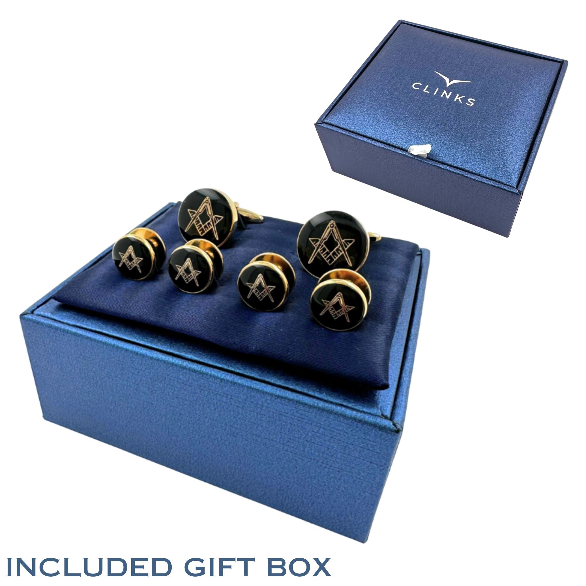 Silver Crystal Cufflinks & Stud Set Stud Sets Clinks 