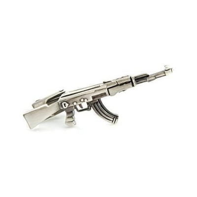 Antique Silver Rifle Gun Tie Clip