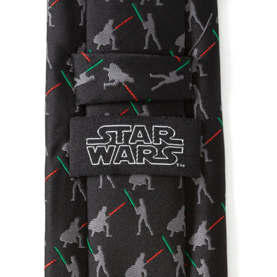 Vader v. Luke Battle Lightsaber Star Wars Black Mens Tie