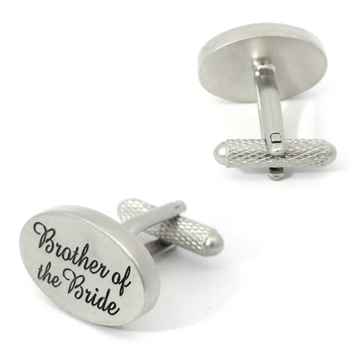 Brother of the Bride Script Wedding Cufflinks