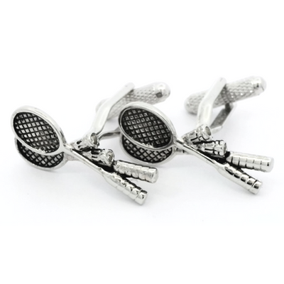 Crossed Badminton Racquets Cufflinks