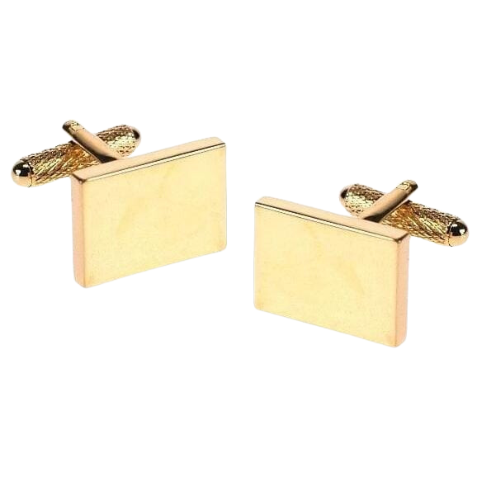 Plain Rectangular Gilt Engravable Cufflinks