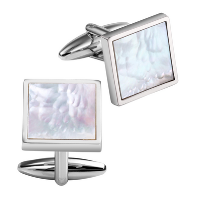 Mother of Pearl in Silver Square II Cufflinks