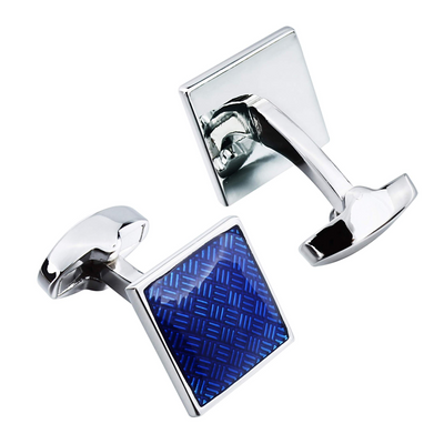 Metalic Blue Checkerplate Cufflinks