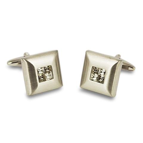 Smokey Crystal Four Square Cufflinks