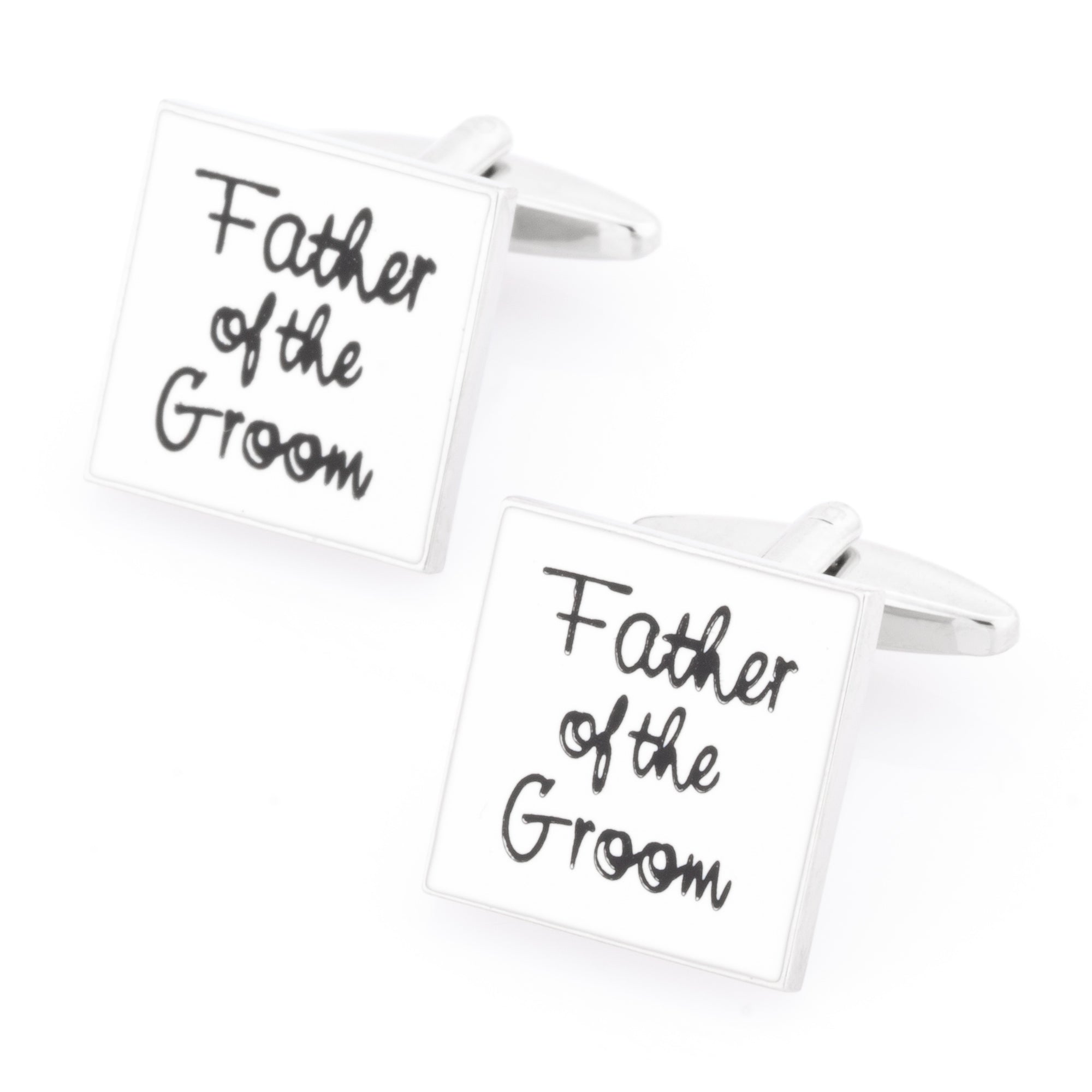 Father of the Groom White Wedding Cufflinks