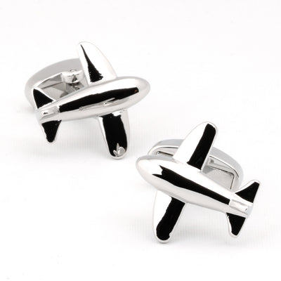 Bubble Plane Silver Cufflinks