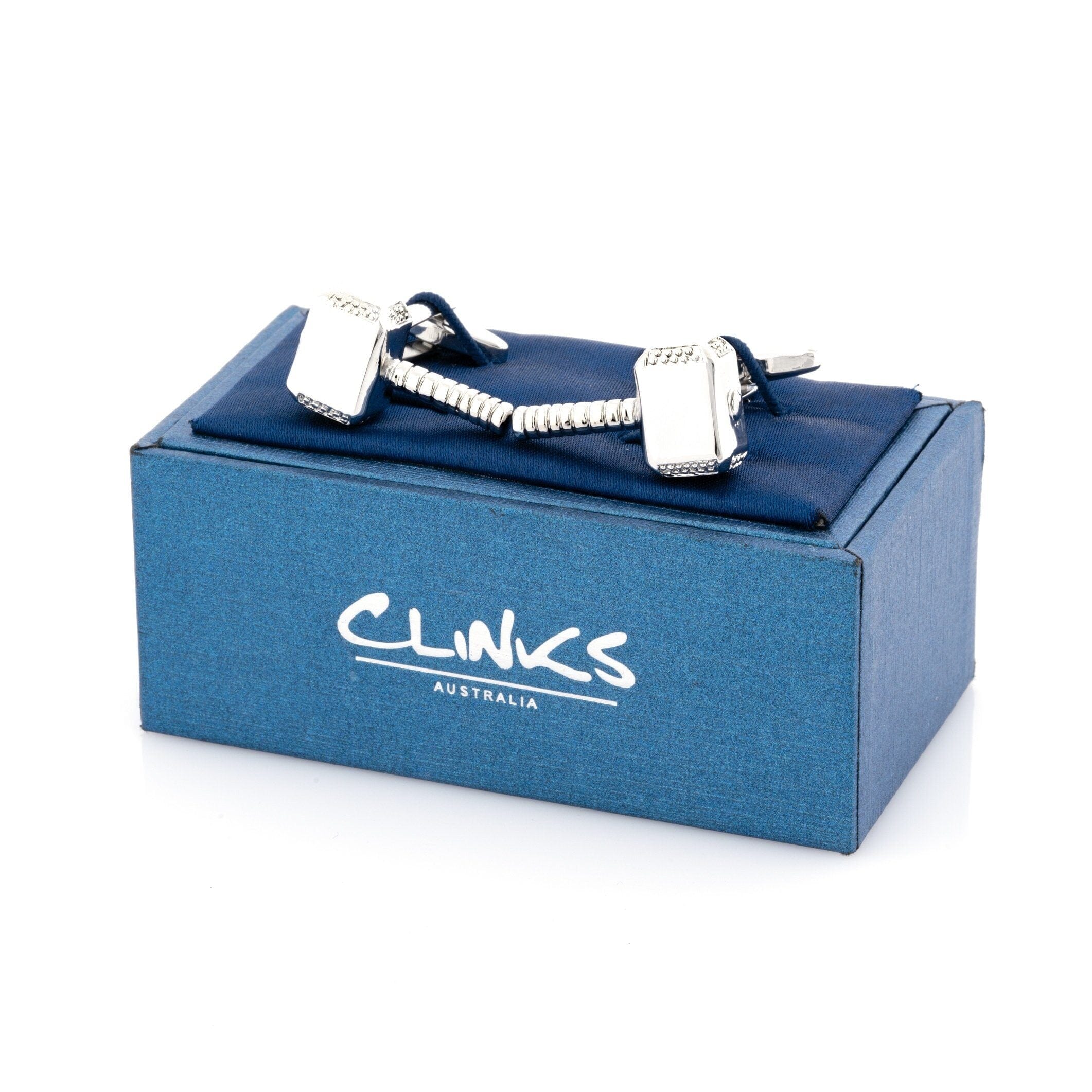 Thor Style Hammer Cufflinks Silver Novelty Cufflinks Clinks Australia 