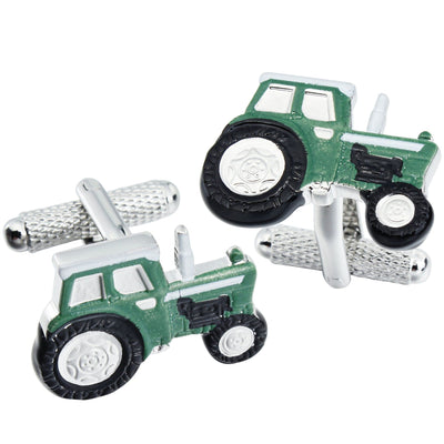 Green Farm Tractor Cufflinks