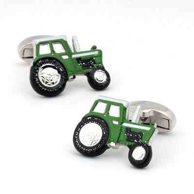 Green Farm Tractor Cufflinks