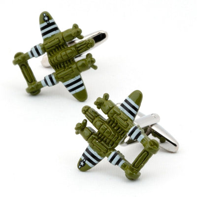 Green Fighter Jet Cufflinks