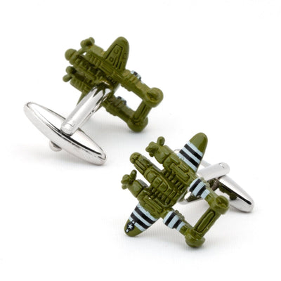 Green Fighter Jet Cufflinks