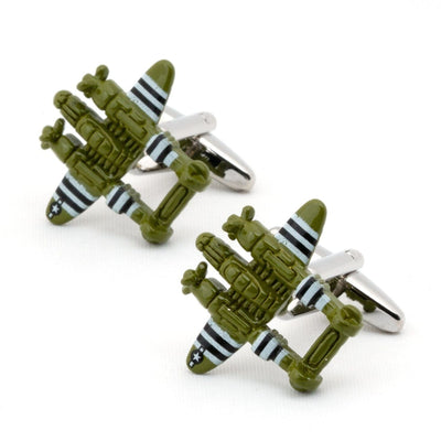 Green Fighter Jet Cufflinks