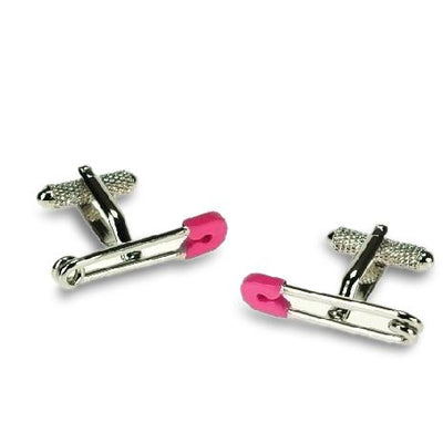 Safety Pin Pink Cufflinks