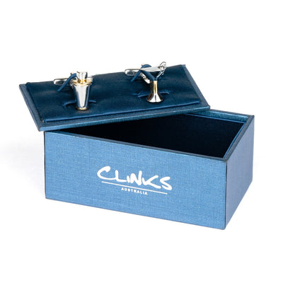 Silver/Gold Cocktail Glass & Shaker Cufflinks