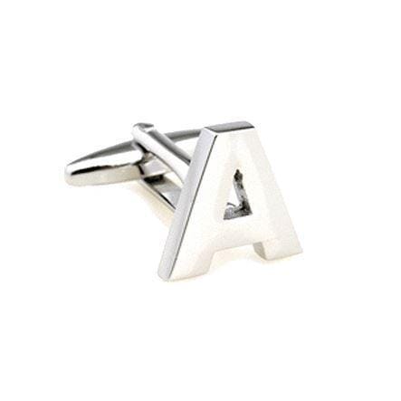 Silver Cut Out Initial Letter Cufflinks Classic & Modern Cufflinks Clinks Australia 