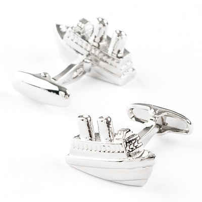 Silver Ship Cufflinks