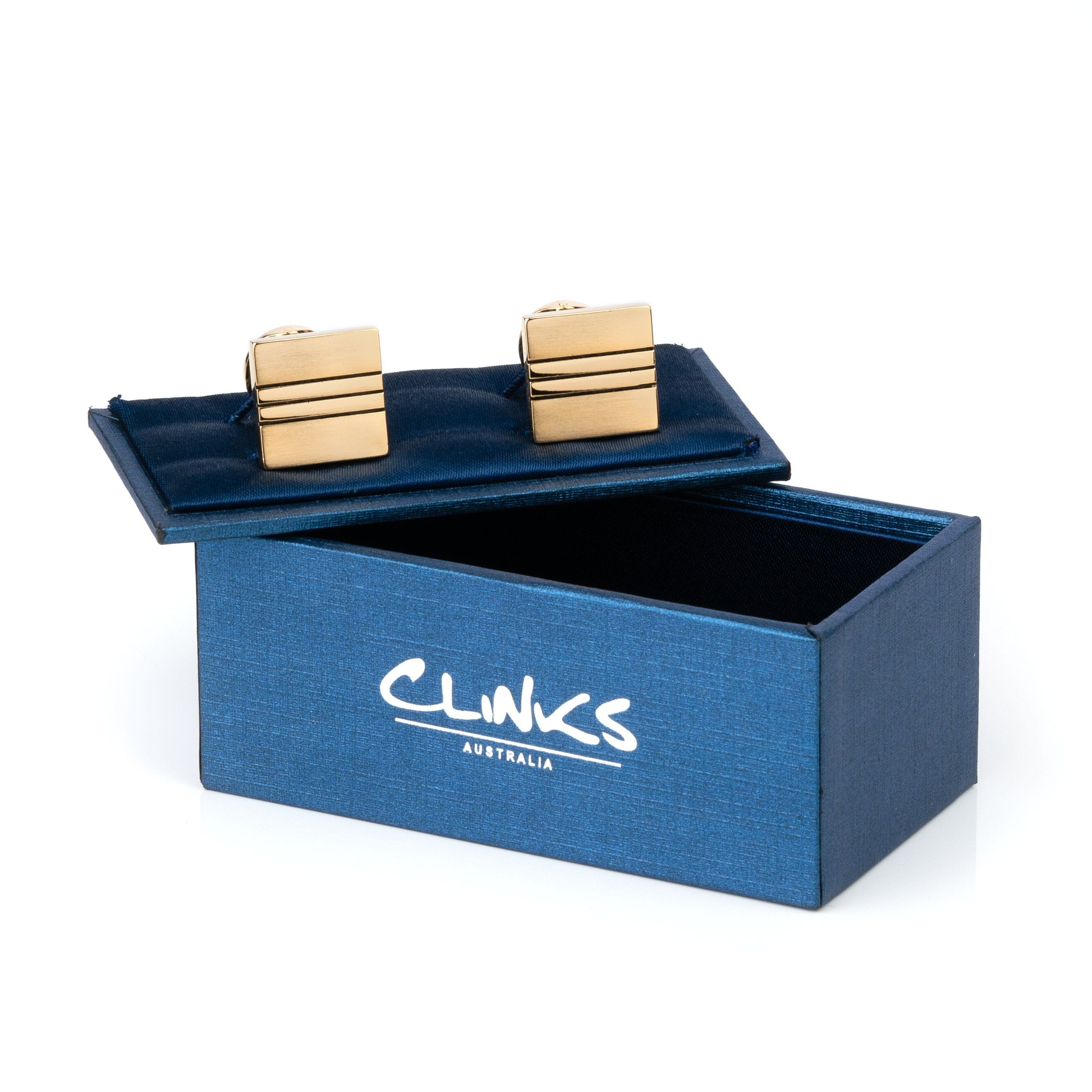 Classic Gold with Black Lines Cufflinks Classic & Modern Cufflinks Clinks Australia 