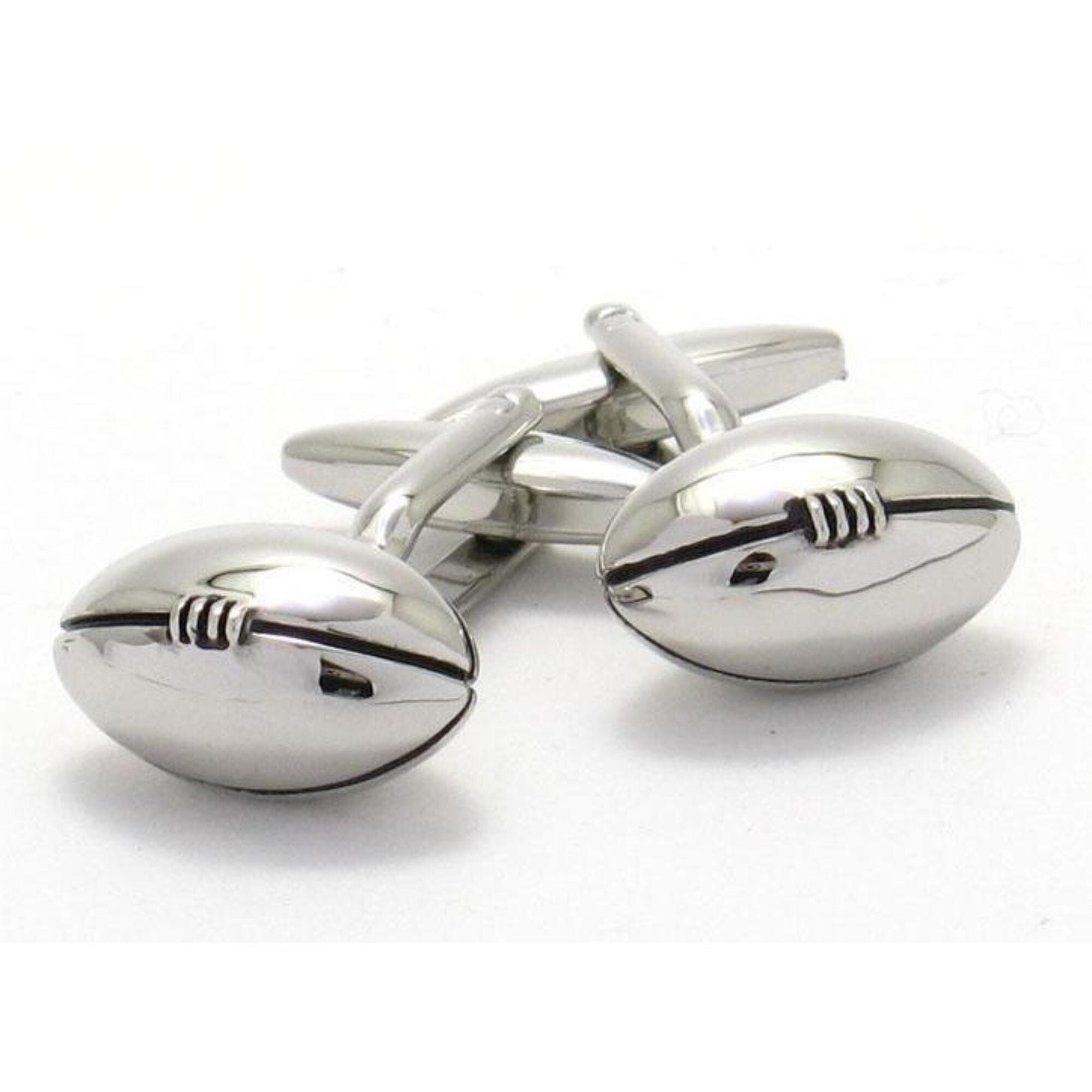 Footy / Rugby Silver Football Cufflinks Novelty Cufflinks Clinks Australia 