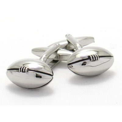 Footy / Rugby Silver Football Cufflinks