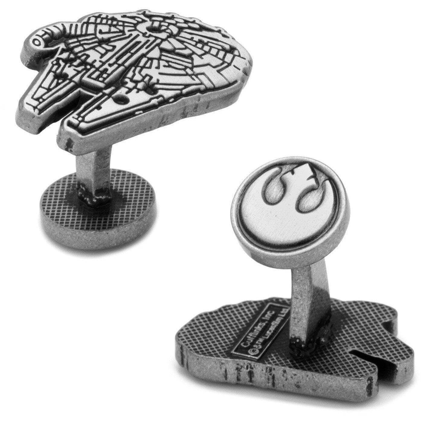 Star Wars Millennium Falcon Silver Cufflinks Novelty Cufflinks Star Wars Star Wars Millennium Falcon Silver Cufflinks 