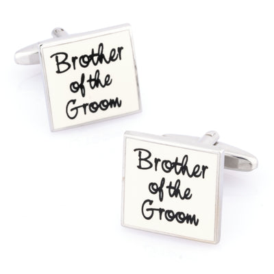 Brother of the Groom White Wedding Cufflinks