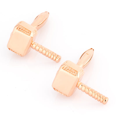 Thor Style Hammer Cufflinks Rose Gold