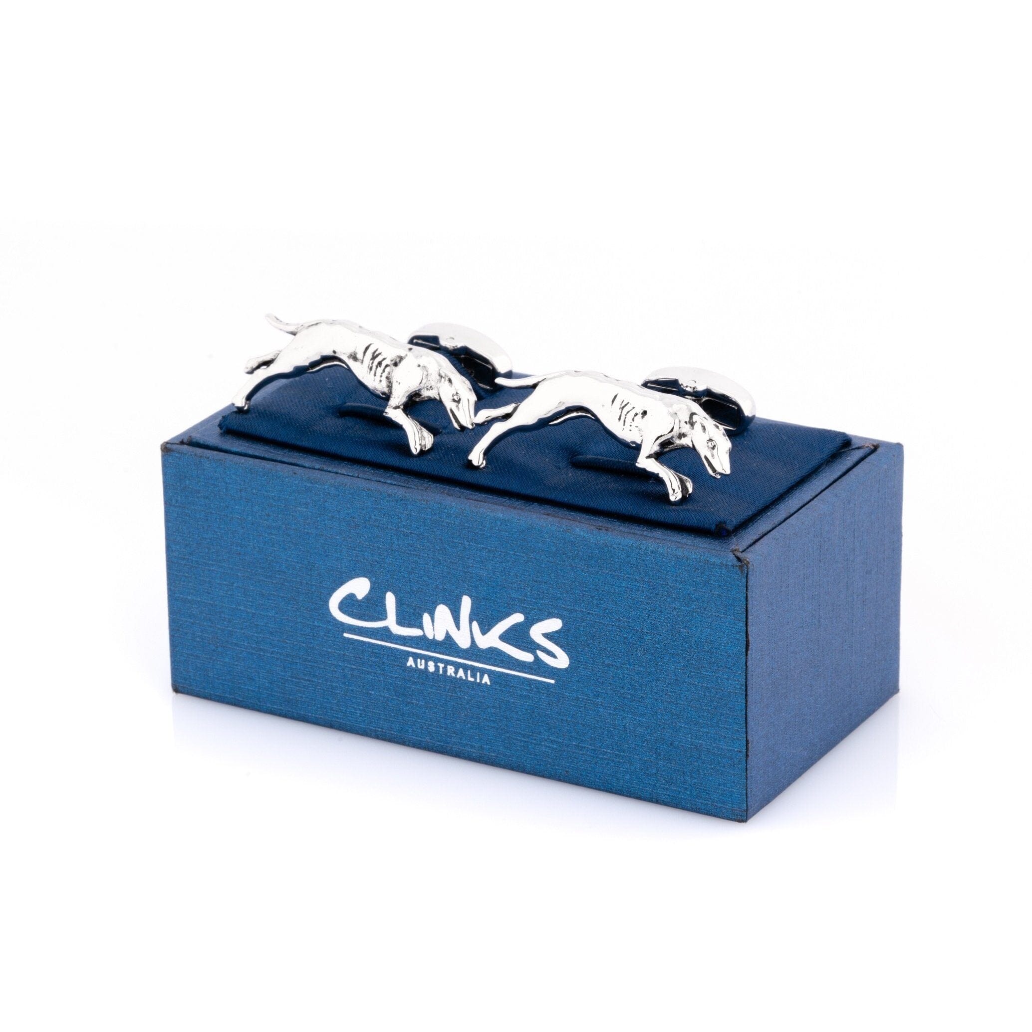 Silver Greyhound Racing Dog Cufflinks Novelty Cufflinks Clinks Australia 