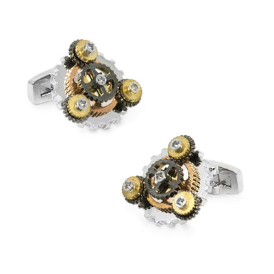 Steampunk Gear Cog Cufflinks in Multi Colour