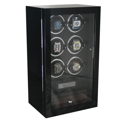 Yarra Watch Winder for 6 Watches + Drawer with Fingerprint Lock