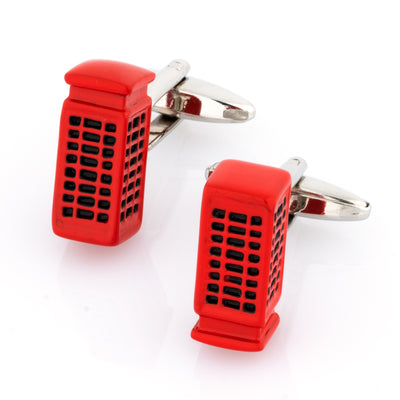 Red "London" Phone Booth Cufflinks