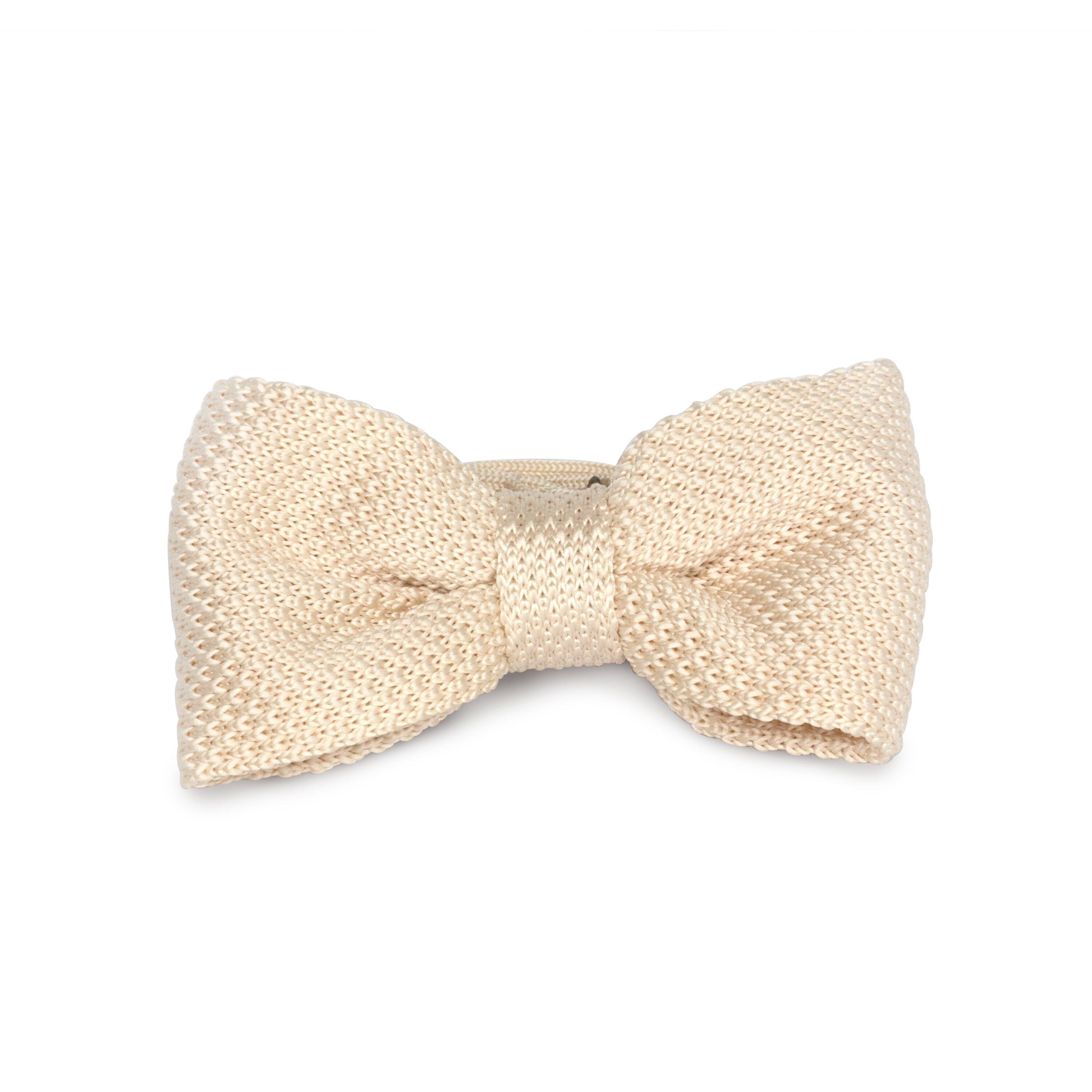 White Cream Kids Knit Bowtie Bow Ties Clinks Australia White Cream Kids Knit Bowtie 