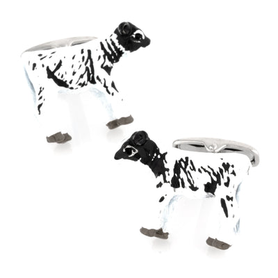 Black and White Cow Cufflinks 3D