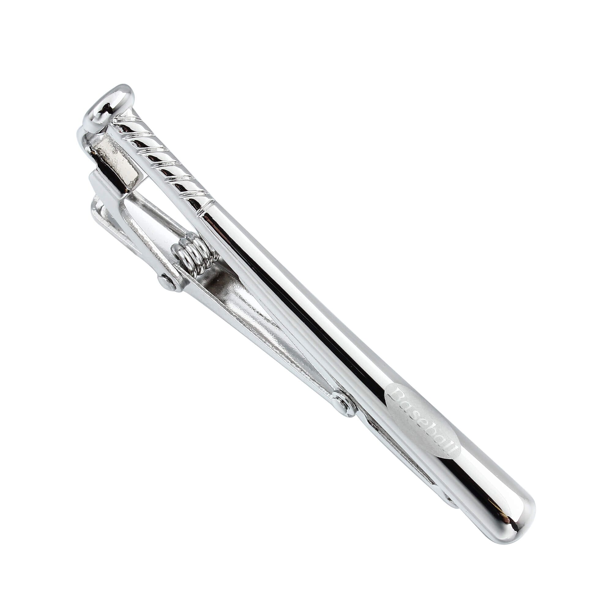 Baseball Bat Silver Tie Clip Tie Bars Clinks 