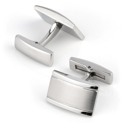 Classic Curve Silver Cufflinks