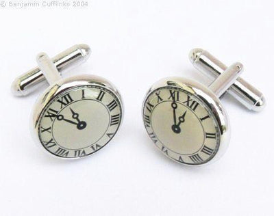 Roman Numeral Clock-Face Cufflinks